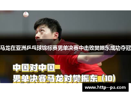 马龙在亚洲乒乓球锦标赛男单决赛中击败樊振东成功夺冠